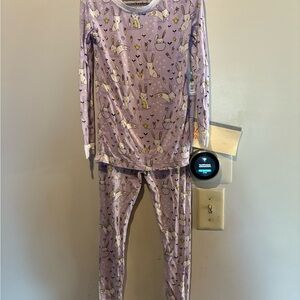 Little Sleepies Purple Kids Pajamas with Bunny Print